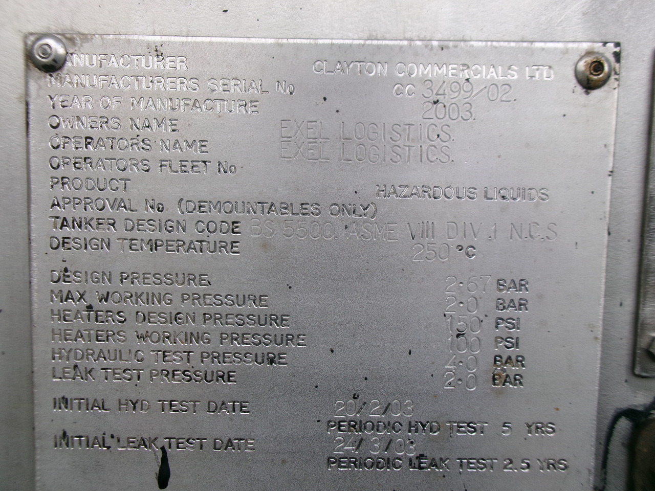 Επικαθήμενο βυτίο για τη μεταφορά ασφάλτου Clayton Bitumen tank inox 31 m3 / 1 comp: φωτογραφία 14