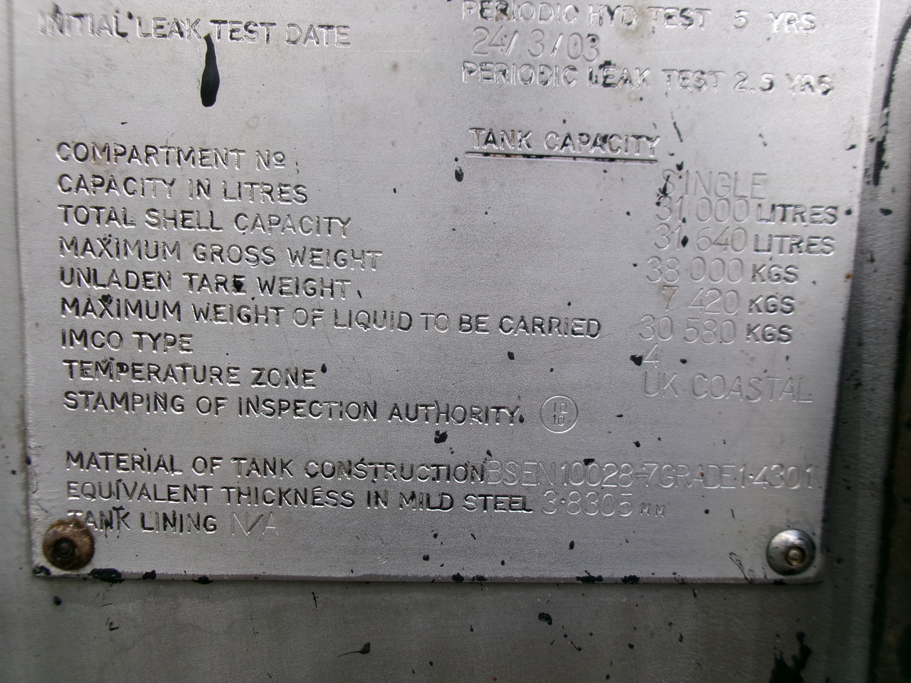 Επικαθήμενο βυτίο για τη μεταφορά ασφάλτου Clayton Bitumen tank inox 31 m3 / 1 comp: φωτογραφία 15