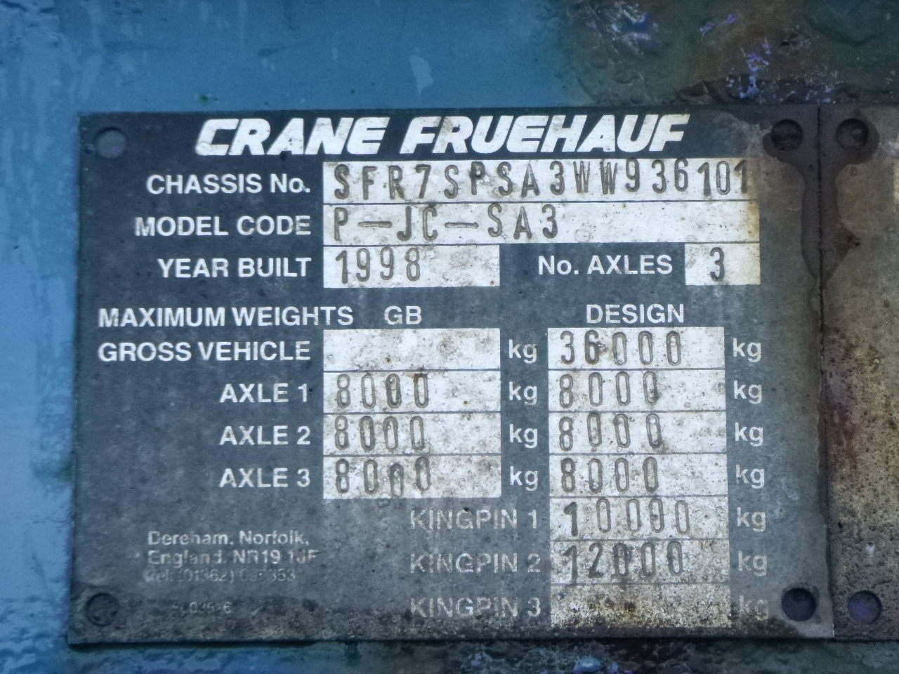 Επικαθήμενο μεταφοράς εμπορευματοκιβωτίων/ Κινητό αμάξωμα Crane Fruehauf Stack - 3 x container trailer 20-20-30-40 ft: φωτογραφία 19