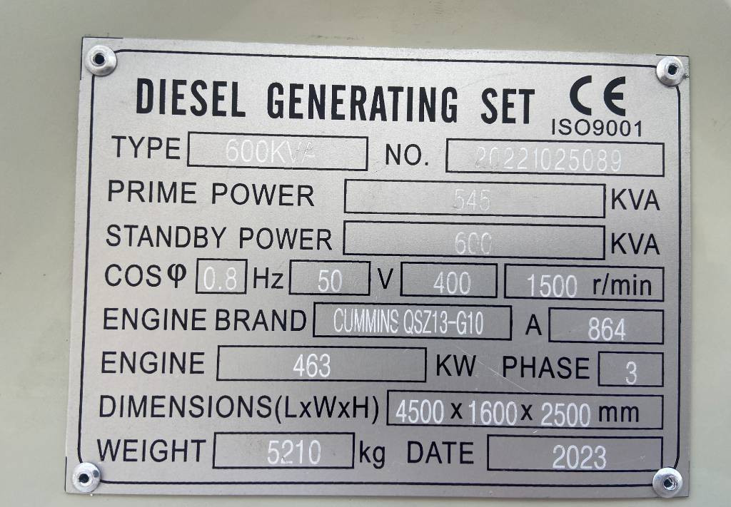 Βιομηχανική γεννήτρια Cummins QSZ13-G10 - 600 kVA Generator - DPX-19847: φωτογραφία 4