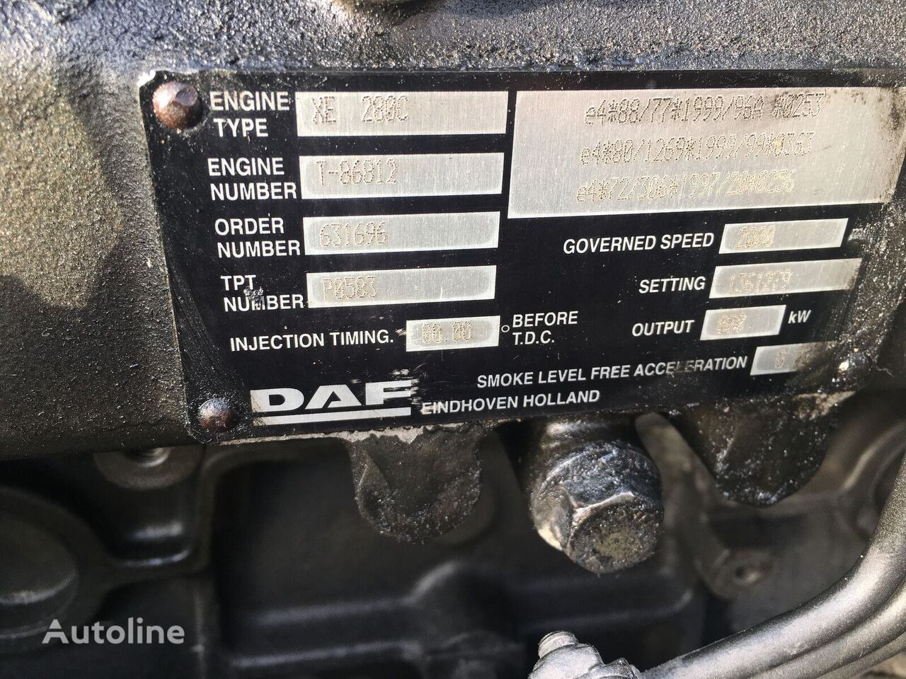 Κινητήρας για Φορτηγό DAF xe280c   DAF xf95 truck: φωτογραφία 3