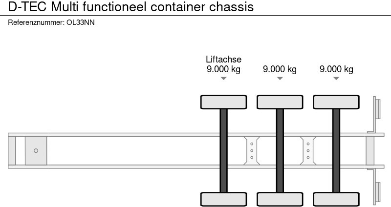 Επικαθήμενο μεταφοράς εμπορευματοκιβωτίων/ Κινητό αμάξωμα D-Tec Multi functioneel container chassis: φωτογραφία 14
