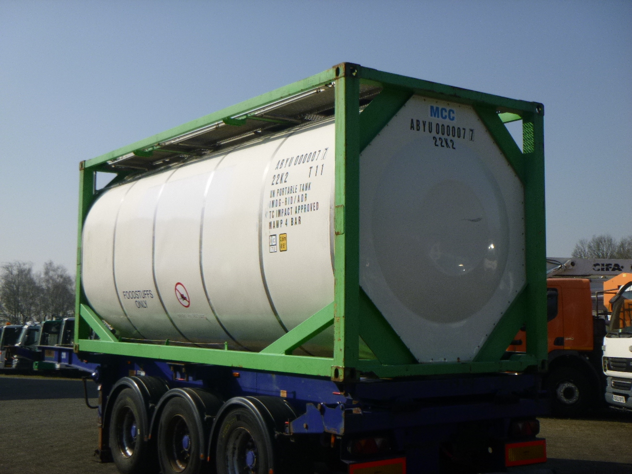 Εμπορευματοκιβώτιο-δεξαμενή, Επικαθήμενο Danteco Food tank container inox 20 ft / 25 m3 / 1 comp: φωτογραφία 3