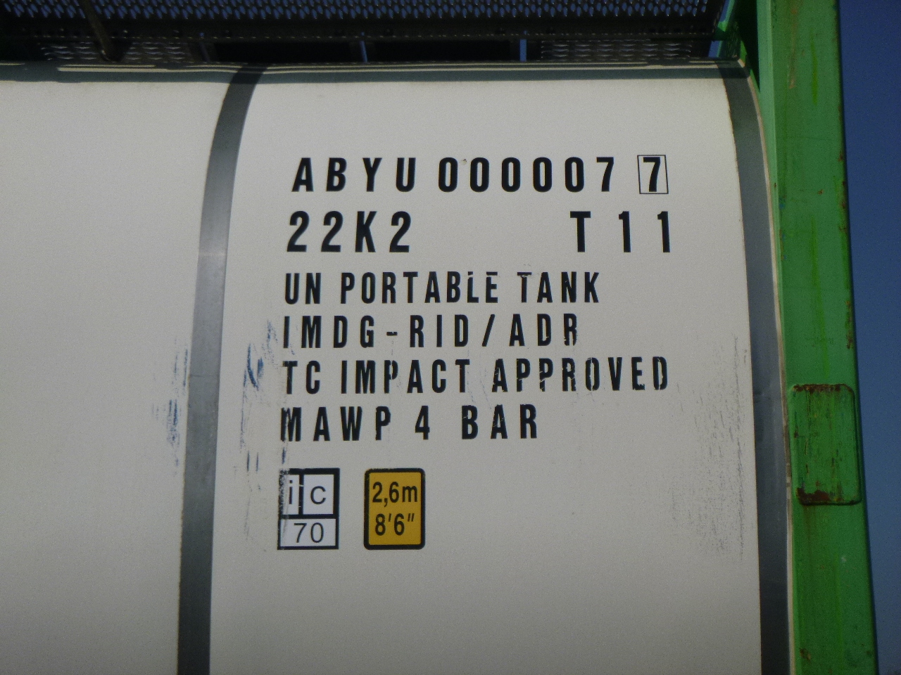 Εμπορευματοκιβώτιο-δεξαμενή, Επικαθήμενο Danteco Food tank container inox 20 ft / 25 m3 / 1 comp: φωτογραφία 6