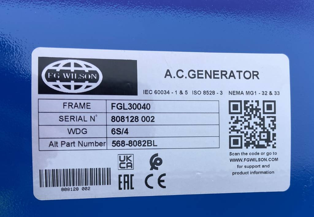 Βιομηχανική γεννήτρια FG Wilson P110-3 - 110 kVA Open Genset - DPX-16008-O: φωτογραφία 14