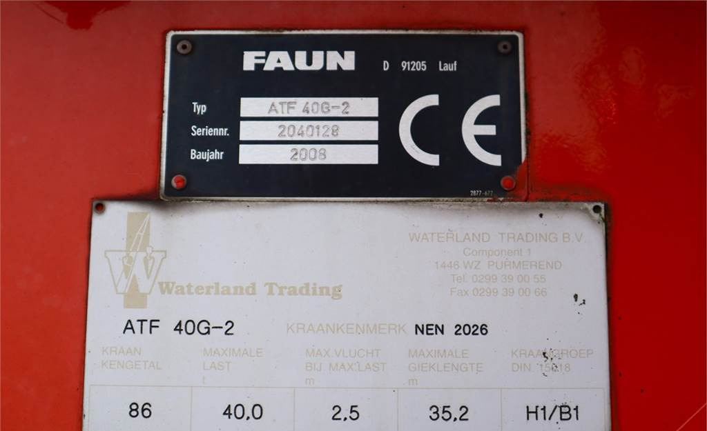 Γερανός παντός εδάφους Faun ATF40G-2 Dutch Registration, Valid inspection, 4x4: φωτογραφία 7