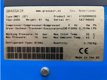 Αεροσυμπιεστής Grassair DW 21 Luchtdroger 3600 L / min 16 Bar Air Dryer: φωτογραφία 3