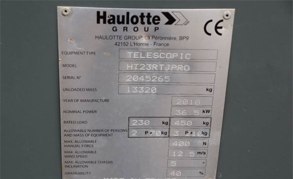 Τηλεσκοπικό ανυψωτικό Haulotte HT23RTJPRO Valid inspection, *Guarantee! 22.5 m Wo: φωτογραφία 6