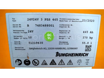 Συσσωρευτής για Ανυψωτικό μηχάνημα Jungheinrich unknown Battery 24V465Ah 24 3PZS465 year 21/2020 370 kg dimensions 78,5x21x79cm sn. 7483488001: φωτογραφία 3