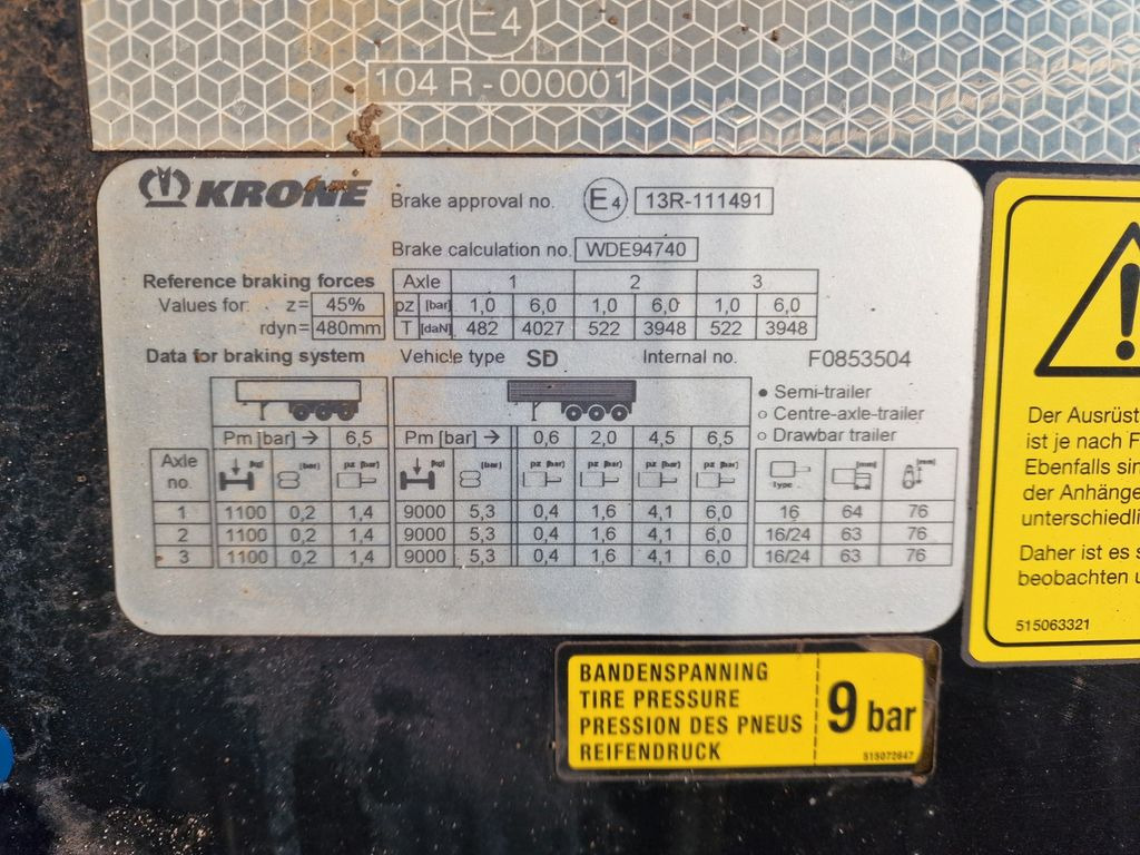 Επικαθήμενο μεταφοράς εμπορευματοκιβωτίων/ Κινητό αμάξωμα Krone SD / 20- und 40-Fuß-Container / Liftachse: φωτογραφία 28