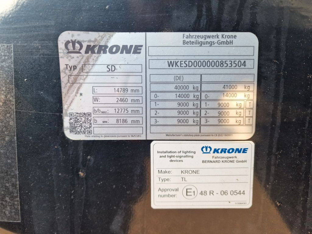 Επικαθήμενο μεταφοράς εμπορευματοκιβωτίων/ Κινητό αμάξωμα Krone SD / 20- und 40-Fuß-Container / Liftachse: φωτογραφία 27