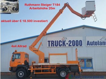 Φορτηγό με εναέρια πλατφόρμα MAN 10.163 4x4 Ruthmann 20m seitl.13m 1000V Isoliert: φωτογραφία 1
