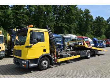 Φορτηγό ρυμούλκησης MAN TGL 12.210 BL/Schiebeplateau,Kran-MKG,Brille: φωτογραφία 1