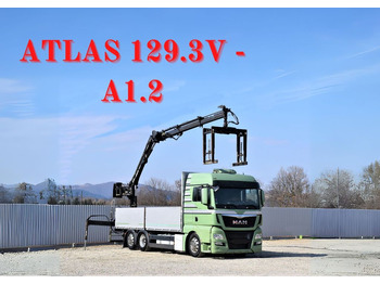 Φορτηγό με γερανό MAN TGX 26.440 Pritsche 6,60 m* ATLAS 129.3V-A1.2: φωτογραφία 1