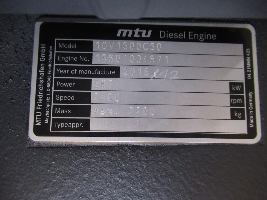 Νέα Κινητήρας για Κατασκευή μηχανήματα MTU 10V1600-C60 -: φωτογραφία 10