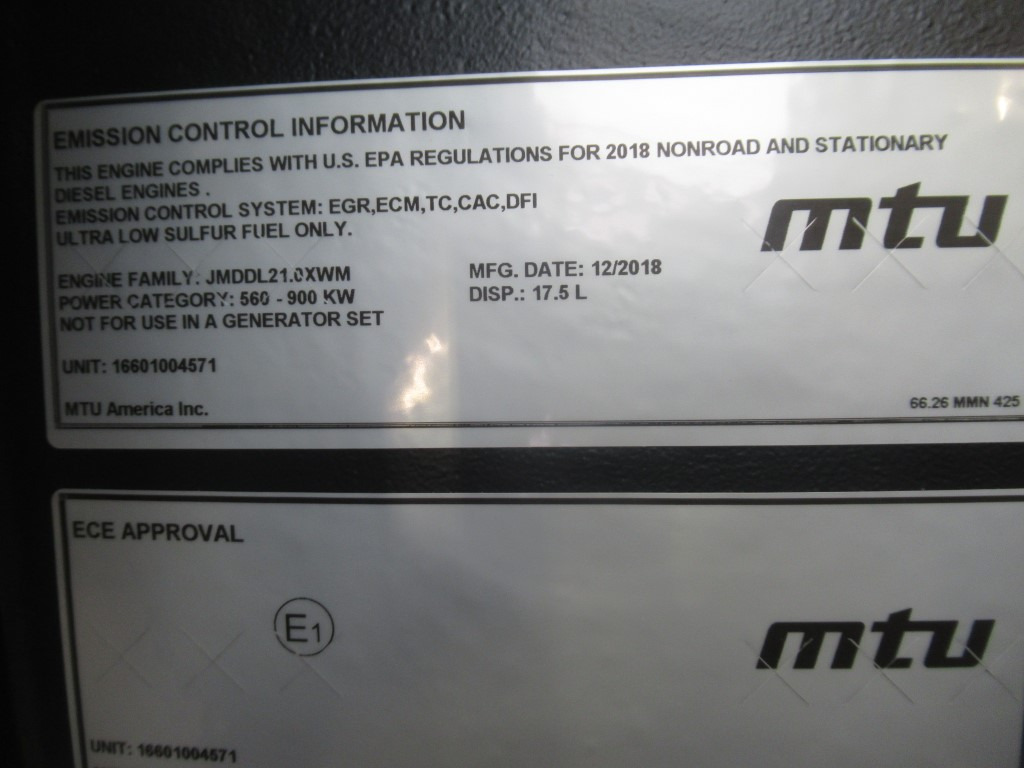 Νέα Κινητήρας για Κατασκευή μηχανήματα MTU 10V1600-C60 -: φωτογραφία 9