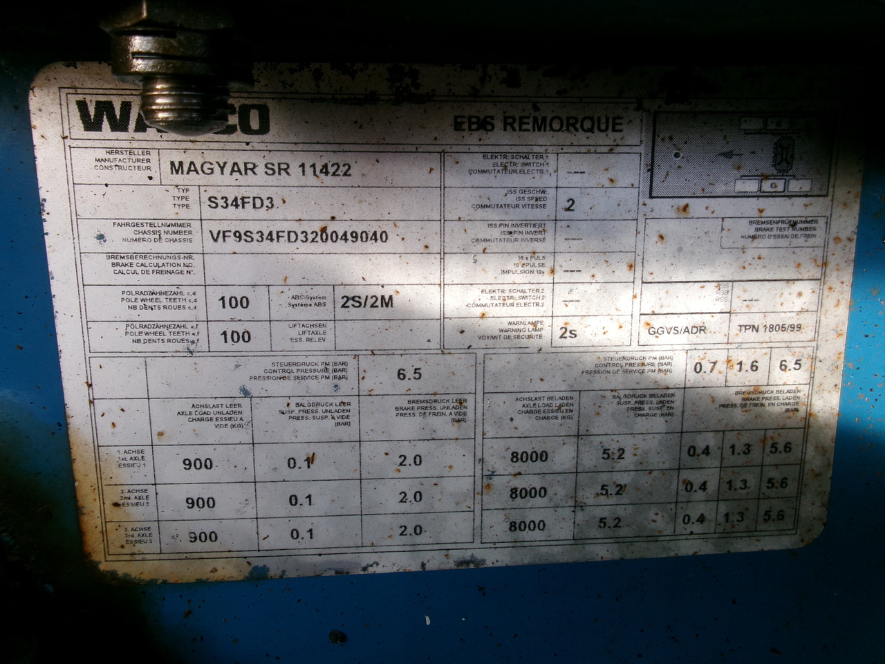 Επικαθήμενο βυτίο για τη μεταφορά ασφάλτου Magyar Bitumen tank inox 29.5 m3 / 1 comp + pump / ADR 13/12/2023: φωτογραφία 23