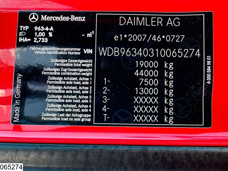 Τράκτορας Mercedes-Benz Actros 1843 EURO 6, ADR 11 08 2024, PTO: φωτογραφία 6