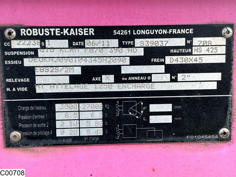 Επικαθήμενο ανατρεπόμενο ROBUSTE kipper Steel chassis: φωτογραφία 10