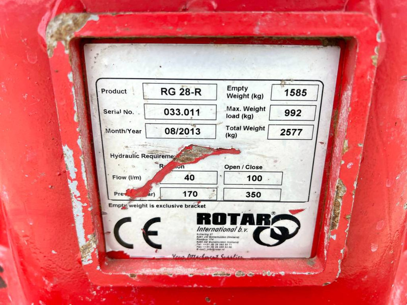 Αρπάγη για Κατασκευή μηχανήματα ROTAR RG28-R - Excellent Condition: φωτογραφία 8