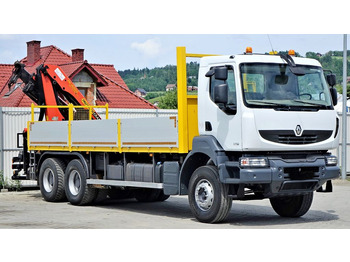 Φορτηγό με γερανό Renault Kerax 370 DXI* Pritsche 6,70m+Kran*6x4Topzustand: φωτογραφία 3