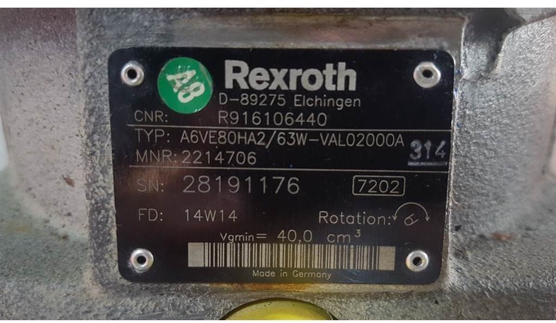 Υδραυλικό Rexroth A6VE80HA2/63W - Drive motor/Fahrmotor/Rijmotor: φωτογραφία 4