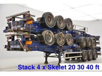 Επικαθήμενο μεταφοράς εμπορευματοκιβωτίων/ Κινητό αμάξωμα SDC Stack 4 x skelet: 20-30-40 ft: φωτογραφία 1