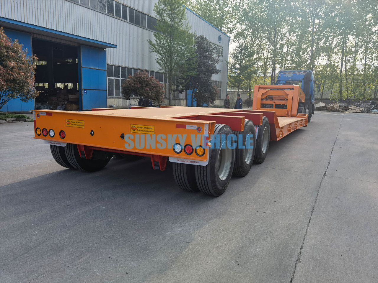 Νέα Επικαθήμενο με χαμηλό δάπεδο για τη μεταφορά βαρέως εξοπλισμού SUNSKY 3 Axle 70 Tons detachable gooseneck lowbed trailer: φωτογραφία 7