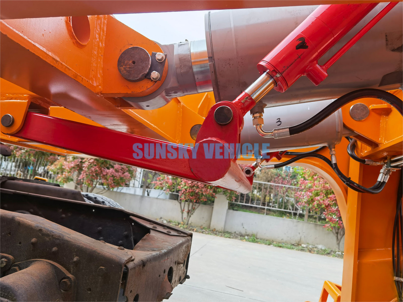 Νέα Επικαθήμενο με χαμηλό δάπεδο για τη μεταφορά βαρέως εξοπλισμού SUNSKY 3 Axle 70 Tons detachable gooseneck lowbed trailer: φωτογραφία 9
