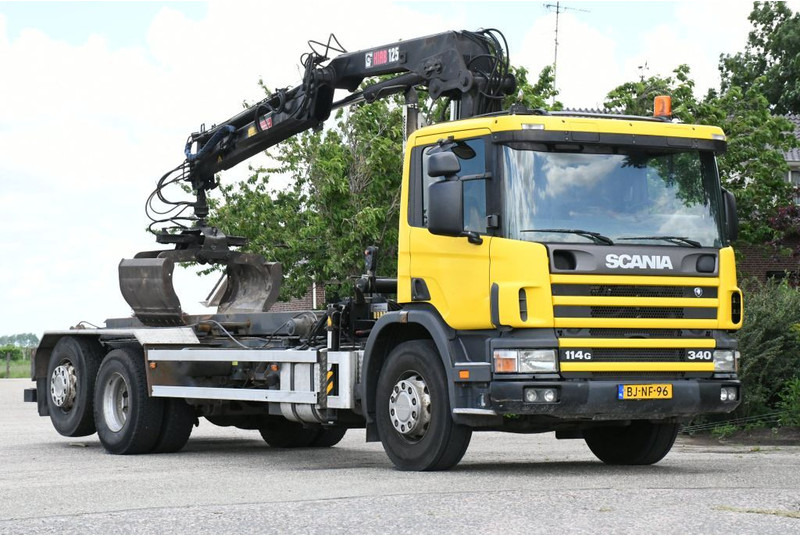 Φορτηγό με σύστημα καλωδίων, Φορτηγό με γερανό Scania R114-340 6x2 !!KRAAN/CONTAINER/KABEL!!MANUELL!!: φωτογραφία 2