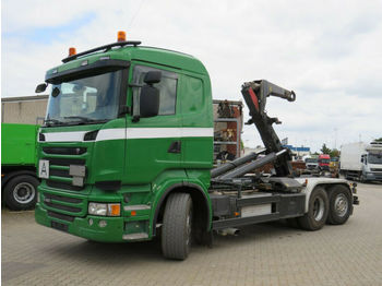 Φορτηγό φόρτωσης γάντζου Scania R 400 6x2 Abrollkipper Meiller Schub+Knickhaken: φωτογραφία 1