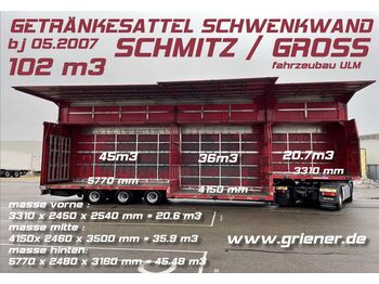 Επικαθήμενο για τη μεταφορά ποτών Schmitz Cargobull JUMBO /GETRÄNKE SCHWENKWAND BPW 102 M3 !!!!!!!!!: φωτογραφία 1