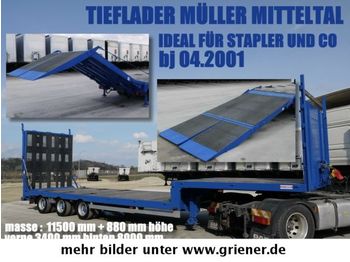 Müller-Mitteltal TS 3 / TIEFLADER HYDRAULISCHE RAMPE STAPLER / !!  - Επικαθήμενο πλατφόρμα/ Καρότσα