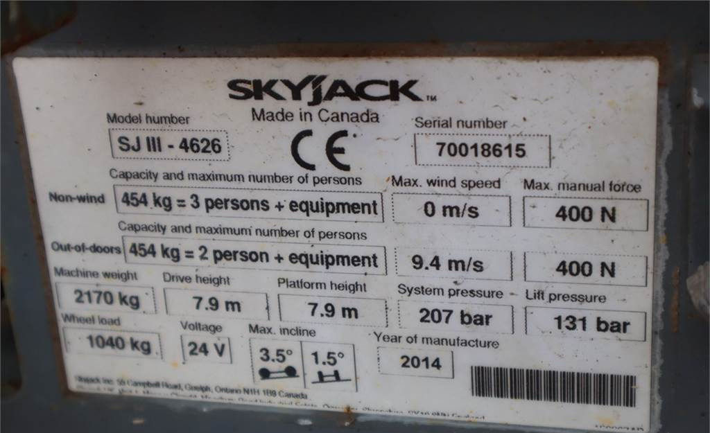 Ψαλιδωτό ανυψωτικό SkyJack SJ4626 Electric, 10m Working Height, 454kg Capacit: φωτογραφία 7