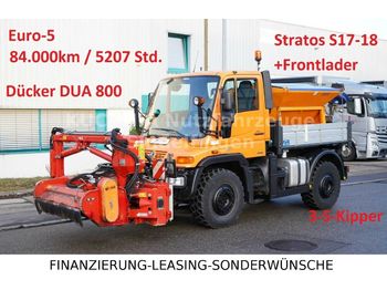 Unimog U400 Kipper+Böschungsmäher+Frontlader+Salzstreue  - Φορτηγό ανατρεπόμενο