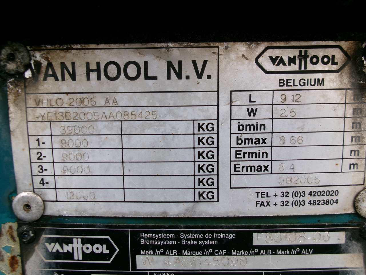 Επικαθήμενο μεταφοράς εμπορευματοκιβωτίων/ Κινητό αμάξωμα Van Hool 3-axle container chassis 20,30 ft.: φωτογραφία 9
