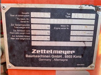 Ελαστιχοφόρος φορτωτής Zettelmeyer ZL 502: φωτογραφία 5