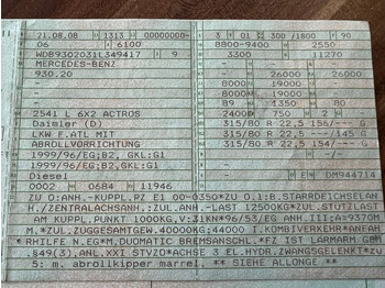 Φορτηγό φόρτωσης γάντζου Mercedes-Benz 2541 6X2 Marrel Abroller Hydr. Verriegelung: φωτογραφία 2