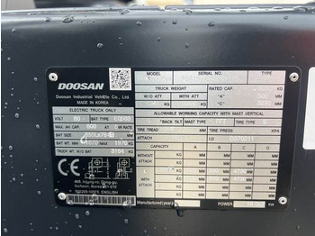 Νέα Ηλεκτροκίνητο περονοφόρο Doosan B30X-7 PLUS: φωτογραφία 5