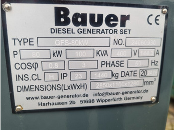 Νέα Βιομηχανική γεννήτρια BAUER GFS-80 kW diesel generator: φωτογραφία 4 Νέα Βιομηχανική γεννήτρια BAUER GFS-80 kW diesel generator: φωτογραφία 4