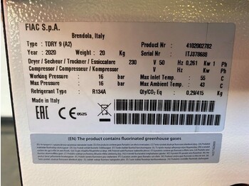 Νέα Αεροσυμπιεστής Fiac TDRY 9 luchtdroger 850 L / min 16 bar Airdryer New !: φωτογραφία 4