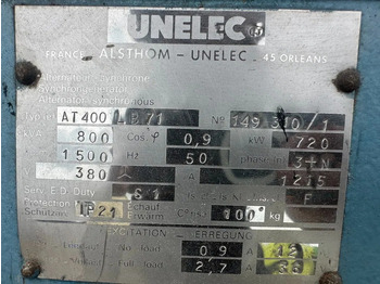 Βιομηχανική γεννήτρια UNELEC 800 kVA generatordeel Alternator Unelec Ex Emergency Dubbel gelagerd Double Bearing: φωτογραφία 3