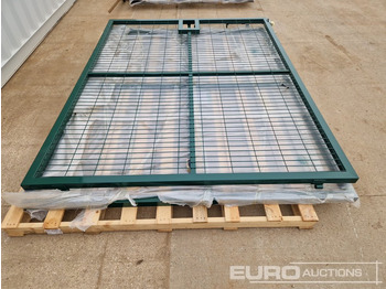 Εξοπλισμού κατασκευών 3m x 2.3m Heavy Duty Galvanized Powder Coated Gate (2 of), 100mm x 100mm Post (2 of), Assembly Kit (Green): φωτογραφία 4