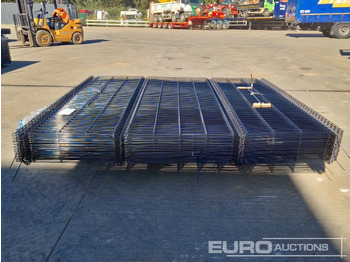 Εξοπλισμού κατασκευών Unused Galvanised & Powder Coated Heavy Duty (5mm) Wire Mesh Fencing, 25 x H2.4m x W2.2m Panels, 26 x 60mm x 60mm x3m Posts, with Fittings (Black): φωτογραφία 2
