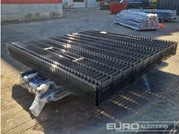 Εξοπλισμού κατασκευών Unused Galvanised & Powder Coated Heavy Duty (5mm) Wire Mesh Fencing, 25 x H2.4m x W2.2m Panels, 26 x 60mm x 60mm x3m Posts, with Fittings (Black): φωτογραφία 5