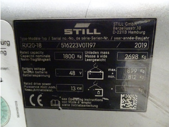 Ηλεκτροκίνητο περονοφόρο Still RX20-18: φωτογραφία 5 Ηλεκτροκίνητο περονοφόρο Still RX20-18: φωτογραφία 5