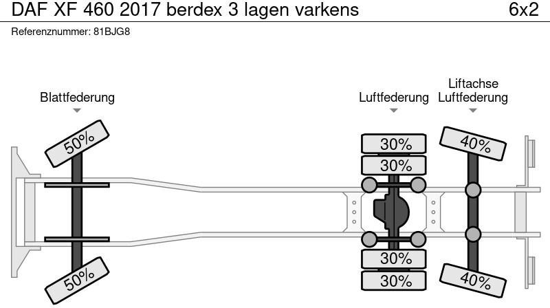 Φορτηγό μεταφορά ζώων DAF XF 460 2017 berdex 3 lagen varkens: φωτογραφία 20