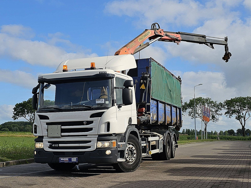 Scania P410 HOOK + BOX + CRANE - Φορτηγό φόρτωσης γάντζου, Φορτηγό με γερανό: φωτογραφία 1 Scania P410 HOOK + BOX + CRANE - Φορτηγό φόρτωσης γάντζου, Φορτηγό με γερανό: φωτογραφία 1