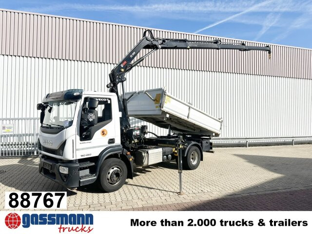 Iveco EuroCargo ML160E28 4x2 mit Kran Hiab XS099E-3 - Φορτηγό ανατρεπόμενο, Φορτηγό με γερανό: φωτογραφία 1 Iveco EuroCargo ML160E28 4x2 mit Kran Hiab XS099E-3 - Φορτηγό ανατρεπόμενο, Φορτηγό με γερανό: φωτογραφία 1