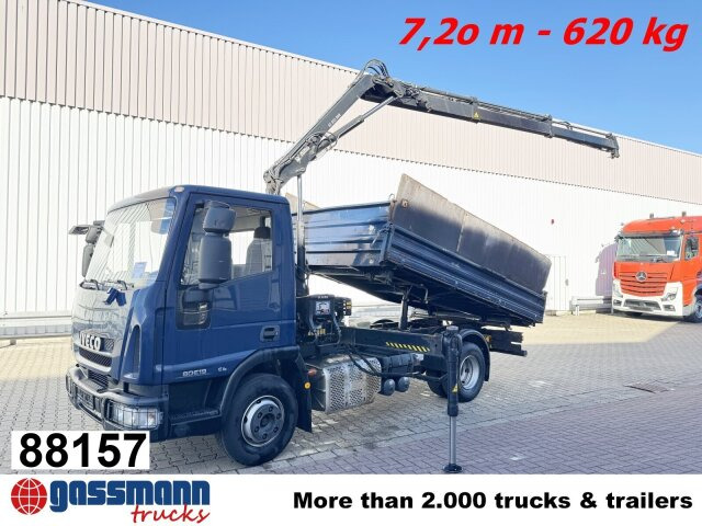 Iveco EuroCargo ML80E19 4x2 mit Kran Hiab XS055B-2 - Φορτηγό ανατρεπόμενο, Φορτηγό με γερανό: φωτογραφία 1 Iveco EuroCargo ML80E19 4x2 mit Kran Hiab XS055B-2 - Φορτηγό ανατρεπόμενο, Φορτηγό με γερανό: φωτογραφία 1